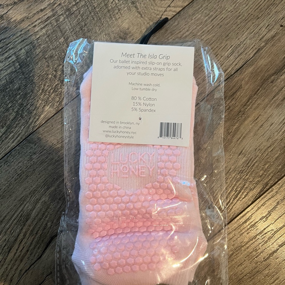 NWTs lucky honey ballet inspired isla grip sock in ballet pink 🩰 - Picture 6 of 7